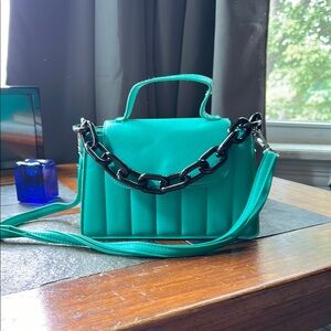 Olivia Miller Green Crossbody Bag with Black Chain